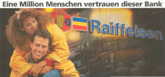 Eine Million Menschen vertrauen dieser Bank, Raiffeisen