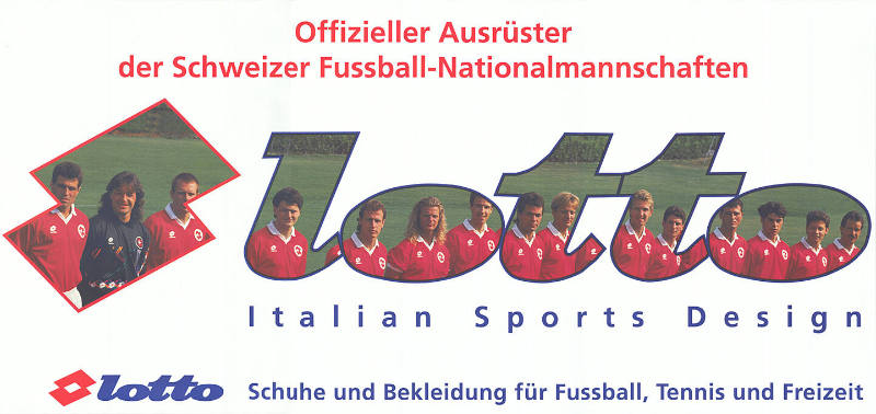 Lotto, Offizieller Ausrüster der Schweizer Fussball-Nationalmannschaften