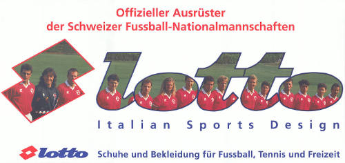 Lotto, Offizieller Ausrüster der Schweizer Fussball-Nationalmannschaften