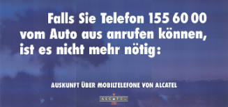 Falls Sie Telefon 155 60 00 vom Auto aus anrufen können, ist es nicht mehr nötig: Auskunft über Mobiltelefone von Alcatel
