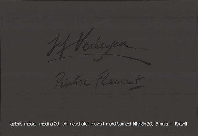 Jef Verheyen, Peintre Flamant, Galerie Média, Neuchâtel