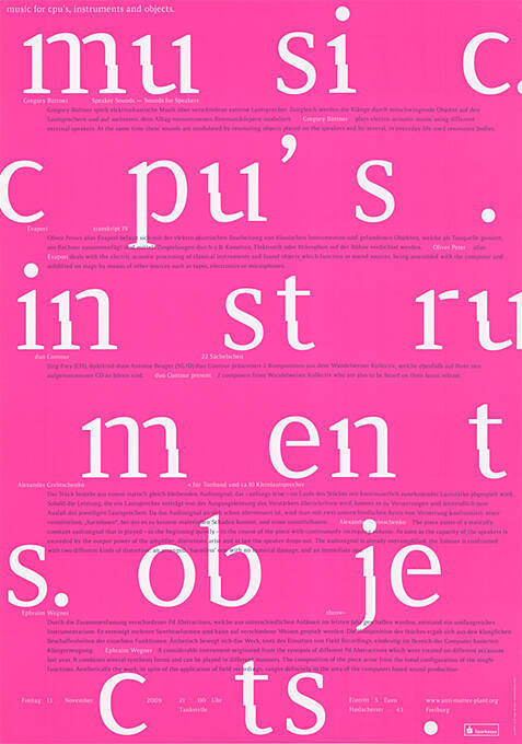 Music for CPU’s, Instruments and Objects