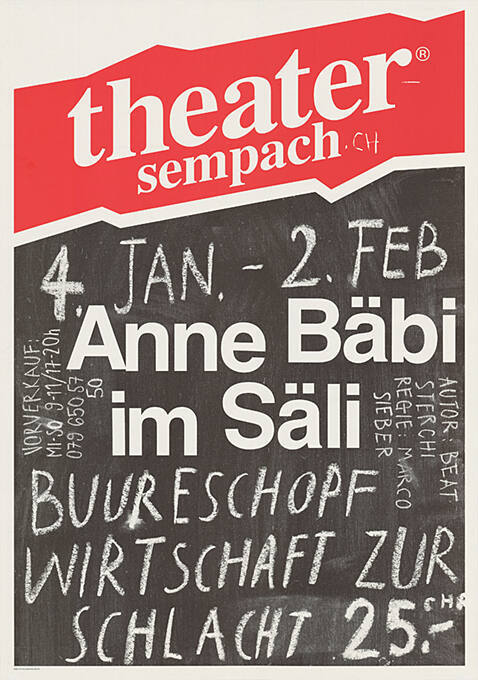 Anne Bäbi im Sääli, Theater Sempach